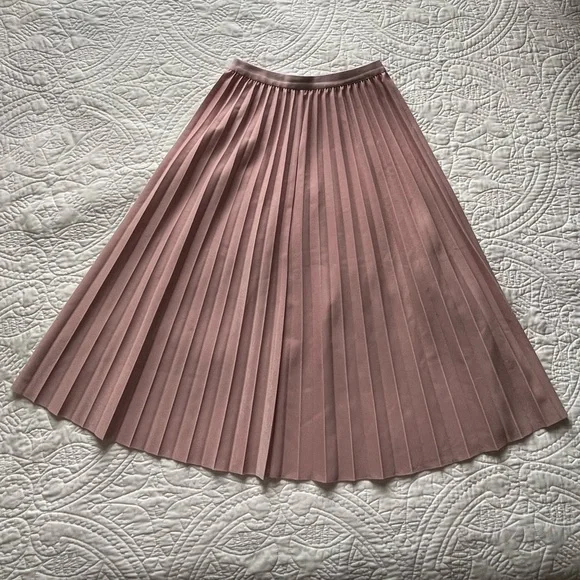 Pink Pleated Midi Skirt - Picture 3 of 5